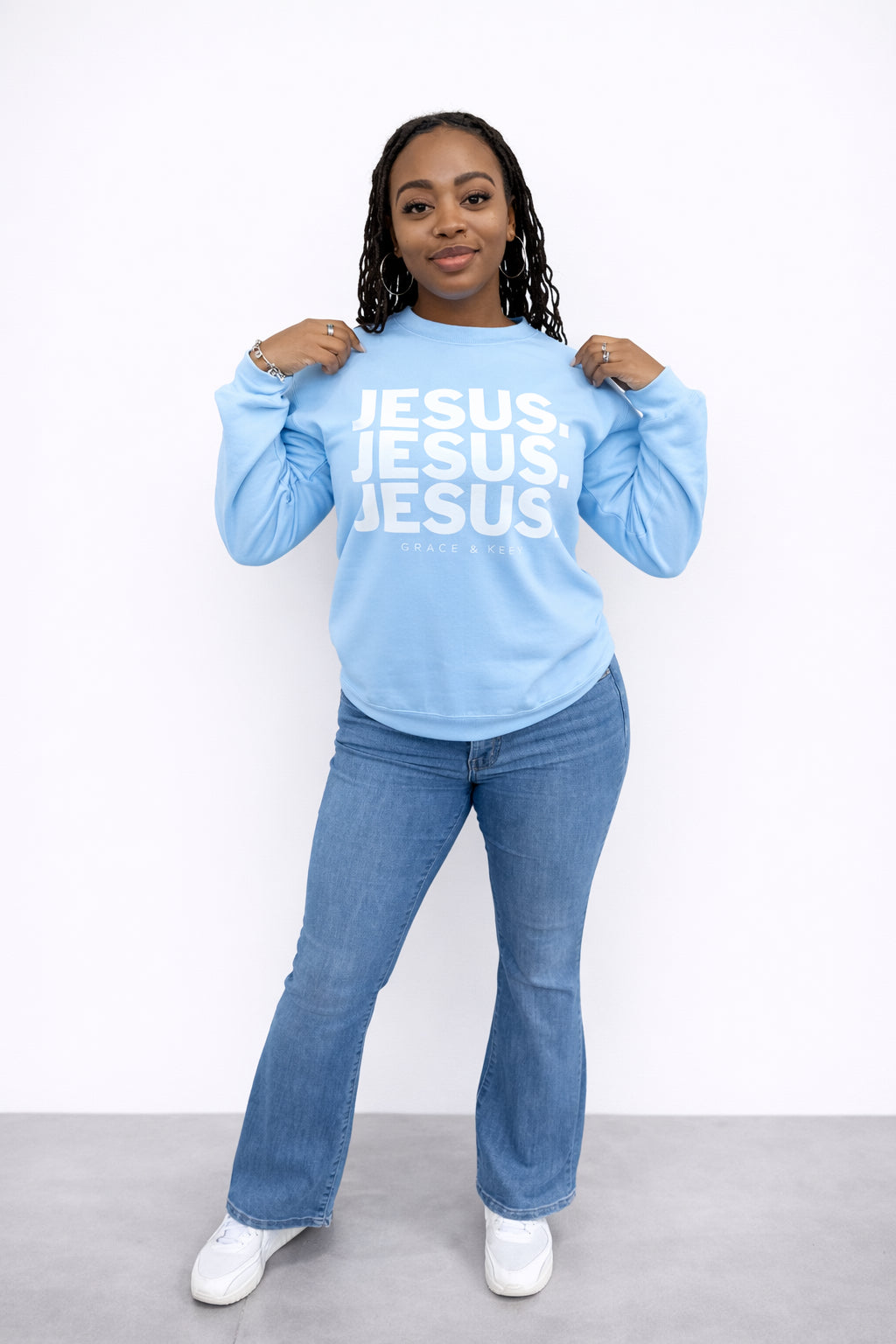 Jesus Crewneck - Light Blue