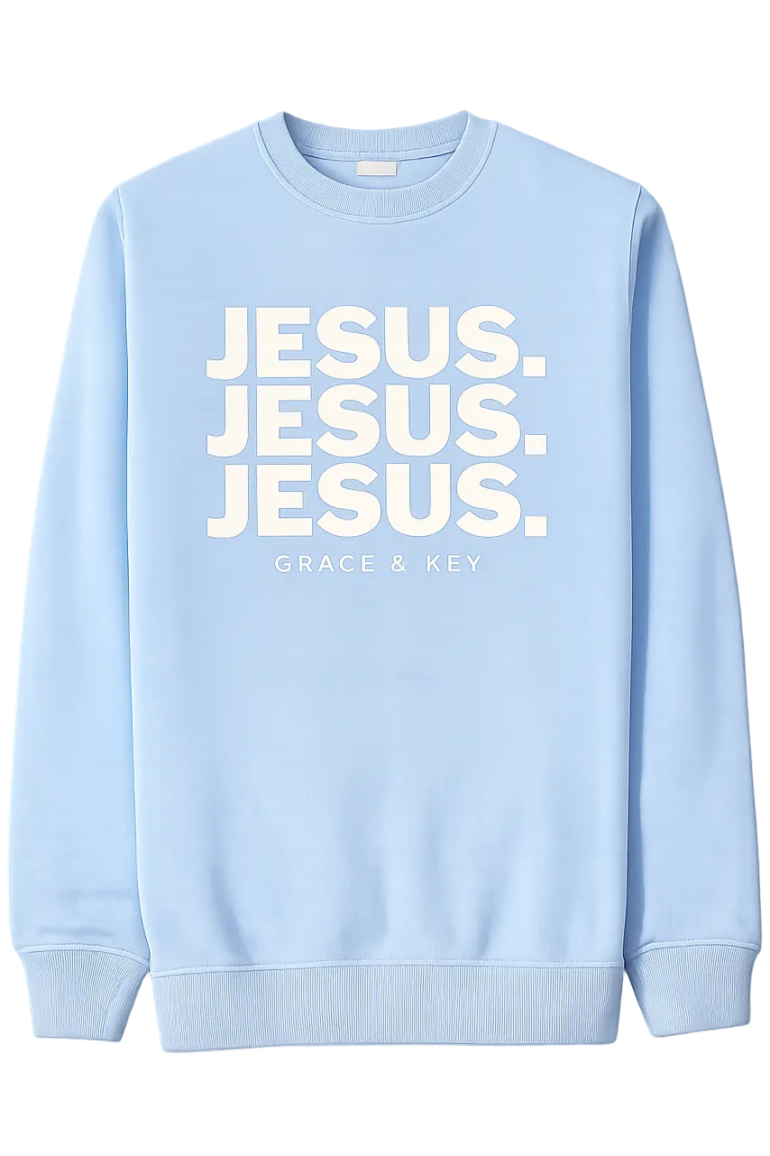 Jesus Sweatshirt - Light Blue